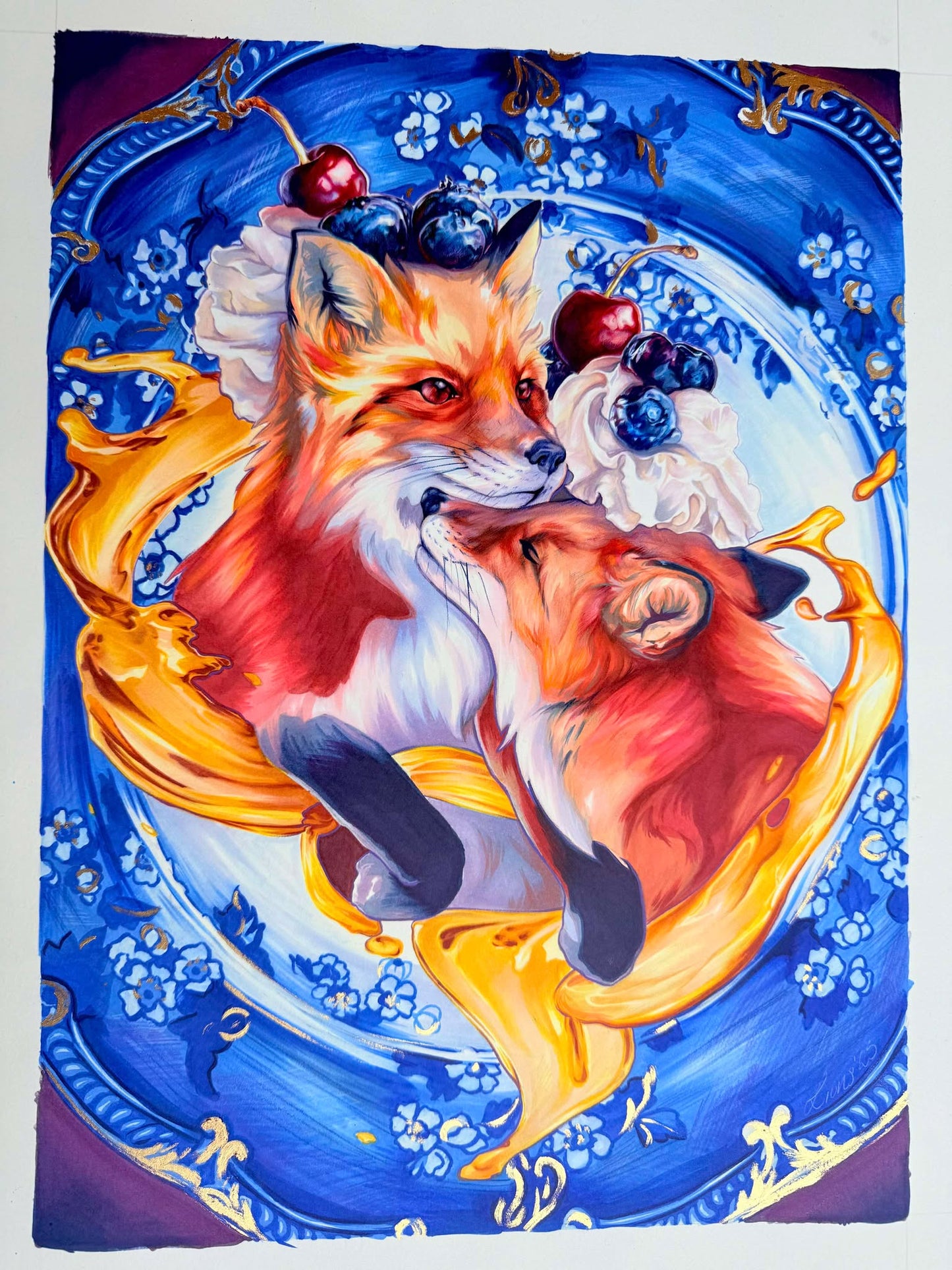 "Breakfast with Foxes" - Limited Edition Print