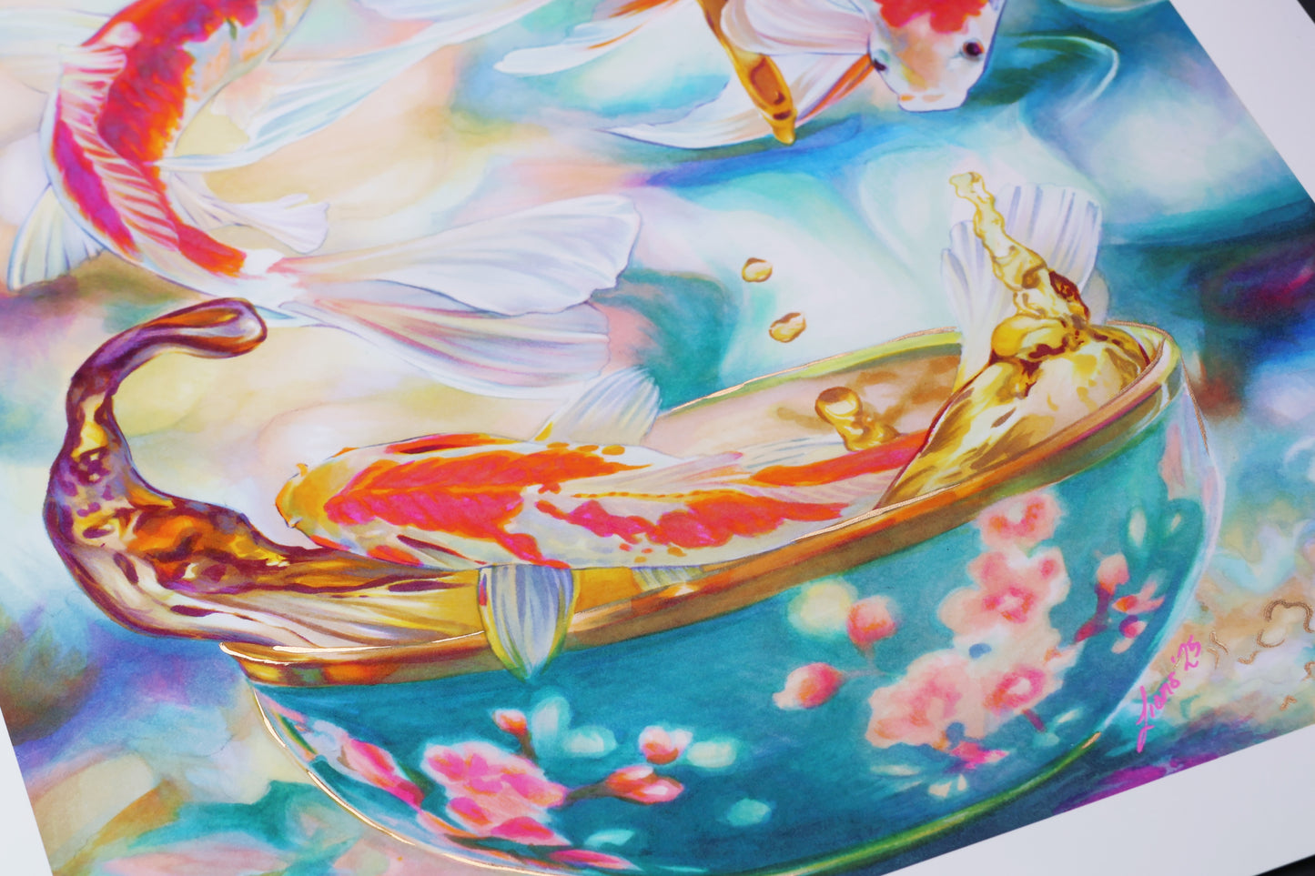 "The Dreams of Koi" - Limited Edition Hand Embellished Print