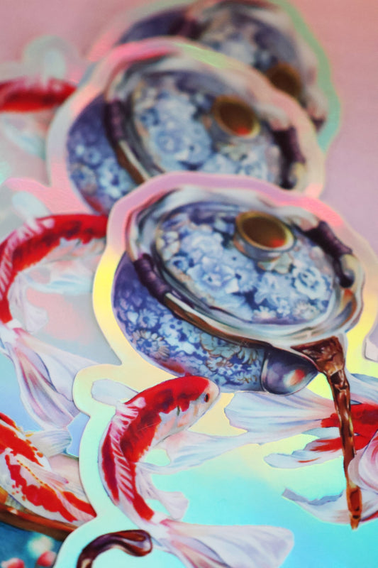 "Dreams of Koi" Rainbow Holographic Sticker