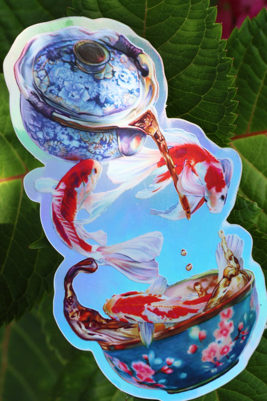 "Dreams of Koi" Rainbow Holographic Sticker