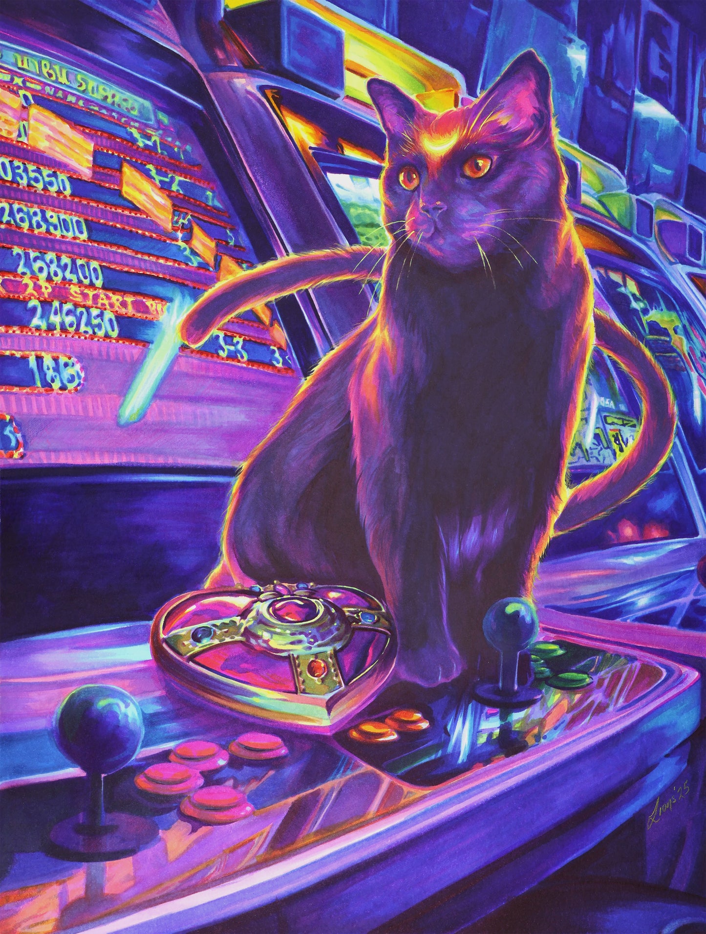 Retro Hearts - Limited Edition Print